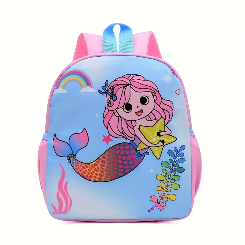 Kids Nylon Backpack for Boys and Girls Adjustable Straps Zipper Closure Pink