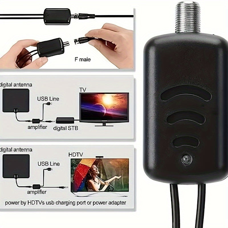 Digital TV Antenna HDTV Adapter with 25dB Signal Booster for Indoor Smart TV