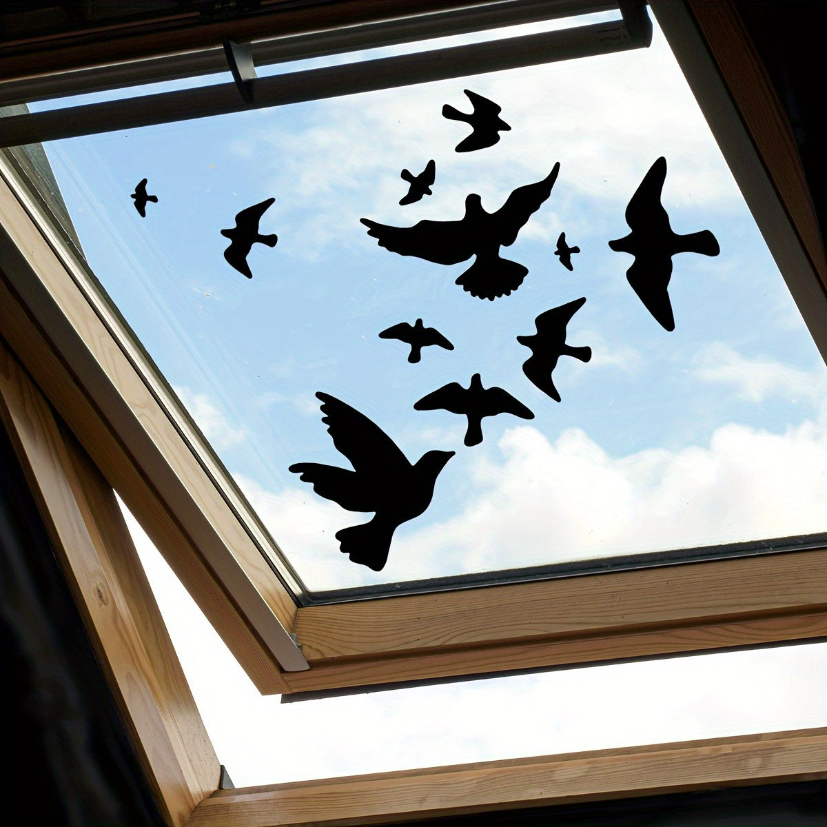 Black Bird Wall Decal PVC Window Cling Modern Animal Print Decor