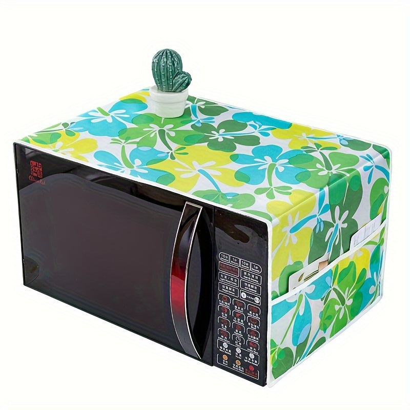 Microwave Cover with Storage Pocket Dustproof Food Cover for Kitchen Appliances