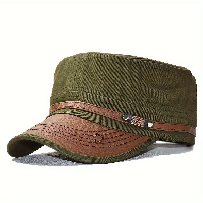 Gorra plana de mezcla de algodón para hombre con visera curva para protección solar en verano