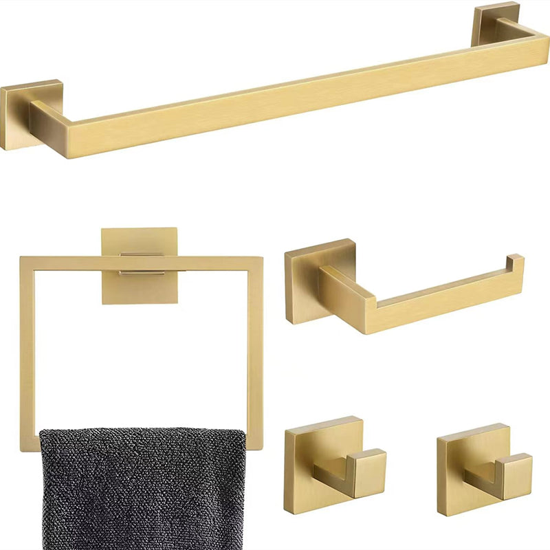 5-Piece Bathroom Hardware Set Matte Black Stainless Steel Brushed Nickel Gold Includes Towel Bar Towel Ring Toilet Paper Holder Towel Hooks