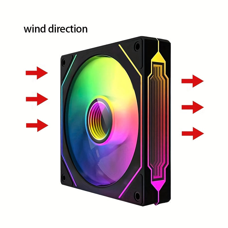ARGB Infinity Mirror PC Cooling Fan 12cm High-Speed Low-Noise Gaming Case Fan