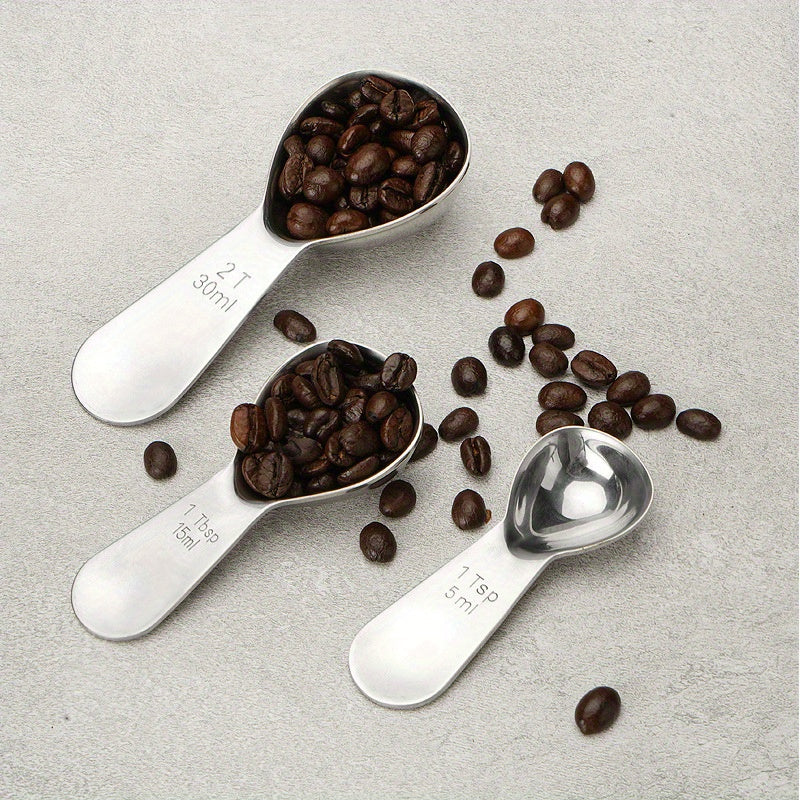 Stainless Steel Coffee Scoop with Measurement Marks for Beans and Baking