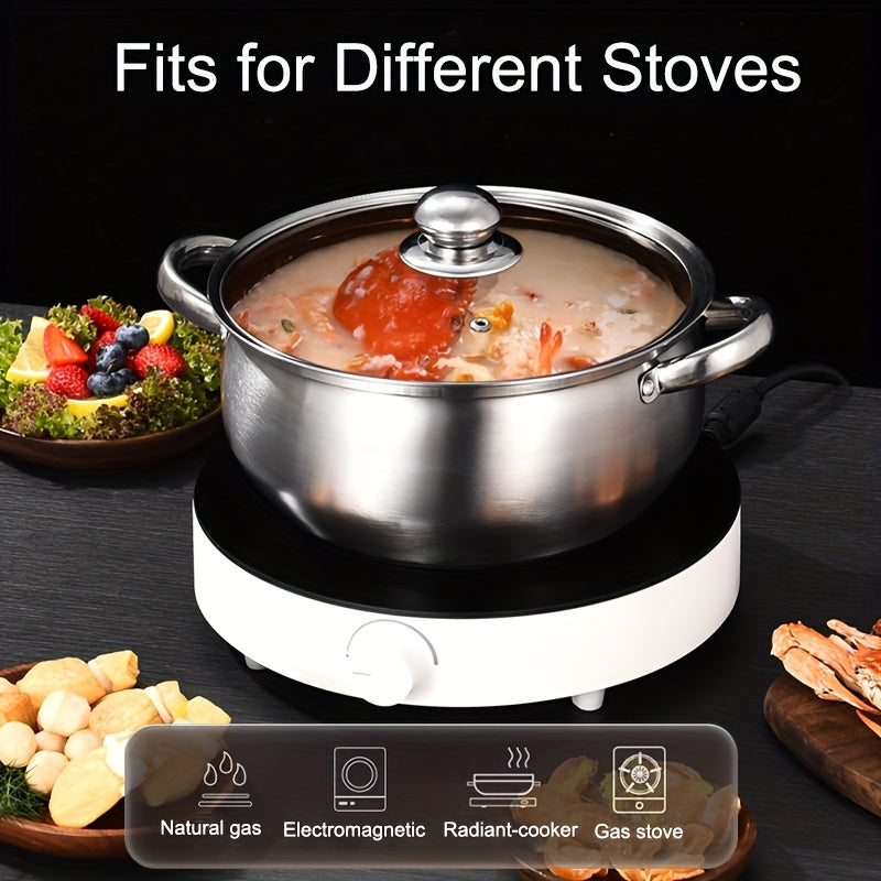 24cm Stainless Steel Steamer Pot Soup Pot Double Layer with Steaming Basket Compatible with Induction Gas Stoves