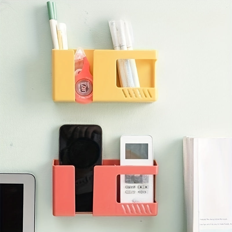 Estantería de almacenamiento de pared con soporte sin perforaciones y caja de almacenamiento de plástico para hogar y residencia