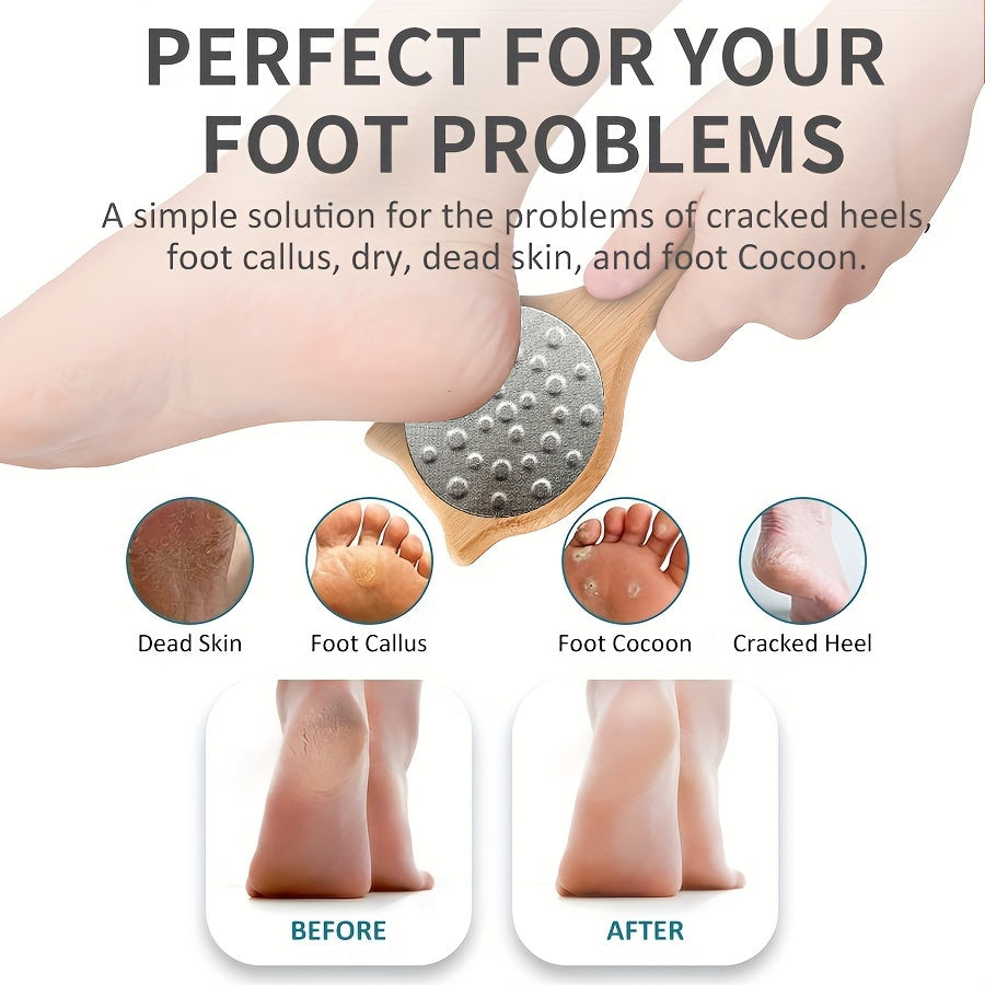 Lima de pies de doble cara con mango de bambú para eliminar callos y cuidado de pies 1 o 2 piezas