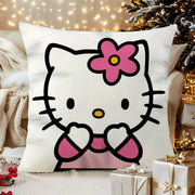 Sanrio Hello Kitty Plush Pillow Cover o'lchami 45.72x45.72 sm - Yumshoq qisqa jun bilan jozibador multfilm dizayni. Bir tomonlama bosma. Qopqoq ichki qismi kiritilmagan. Sevgi kuni yoki Rojdestvo uchun ajoyib sovg'a, uy bezatish, yotoqxona uchun mukammal.