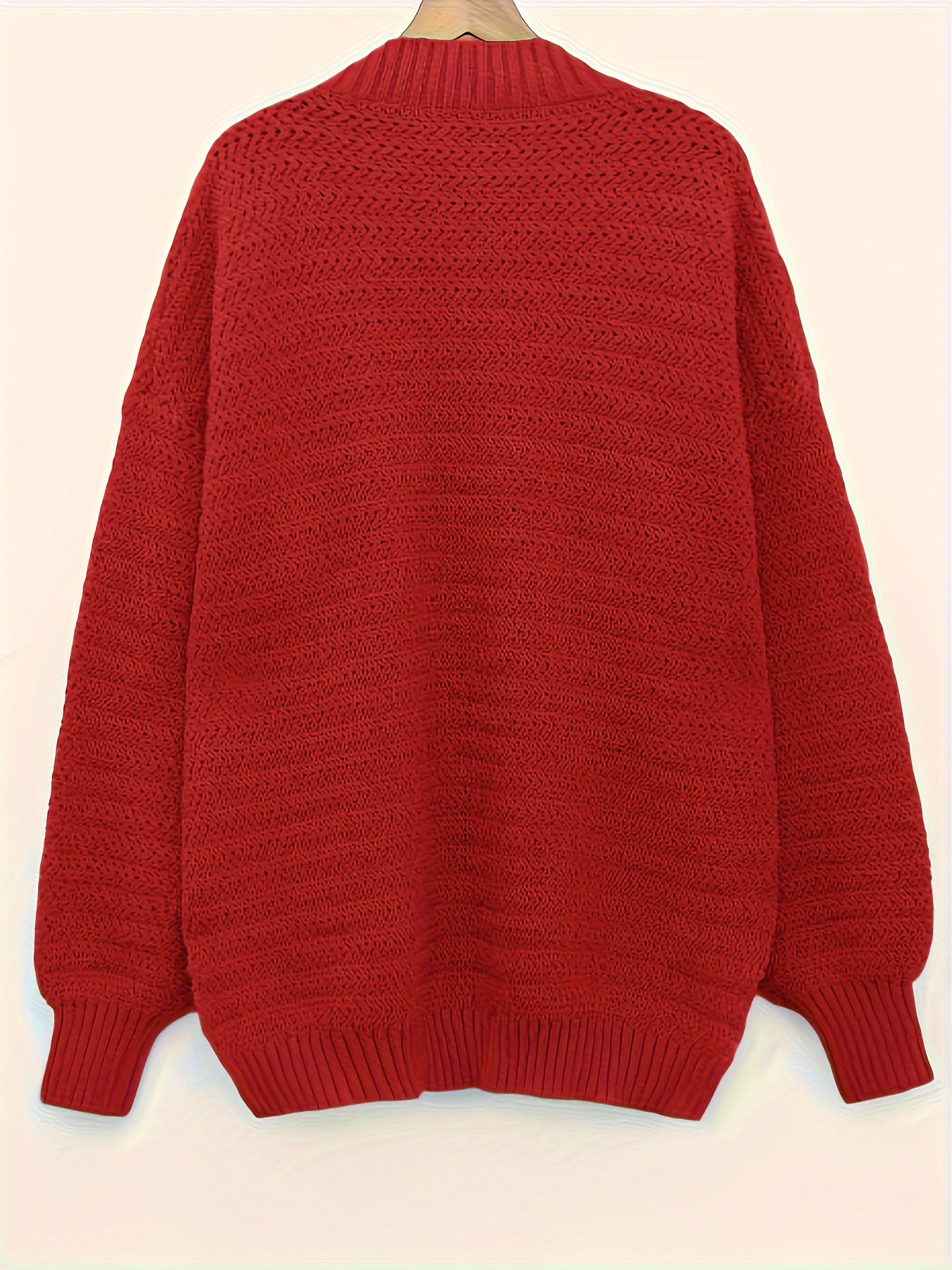 Plus Size Women's Solid Color Round Neck Sweater Long Sleeve Casual Pullover