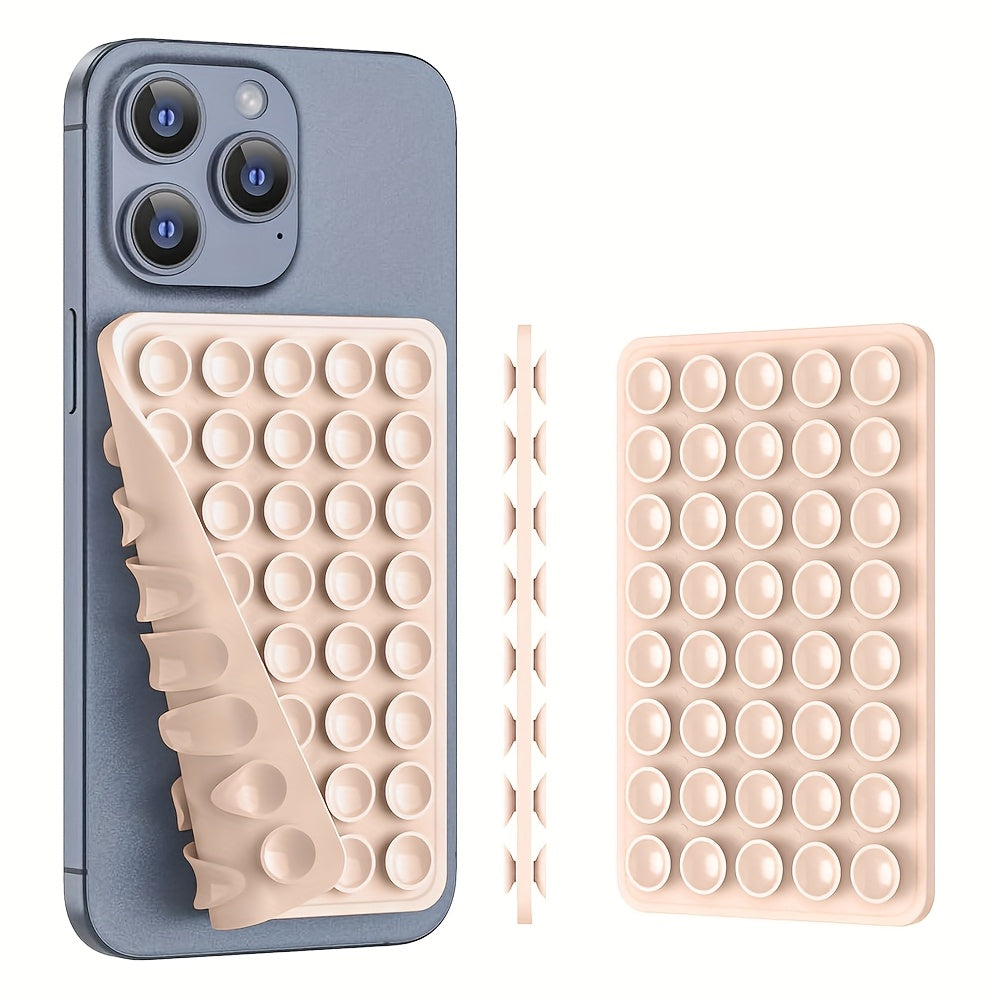 Double-Sided Silicone Suction Cup Phone Holder for iPhone Android Adjustable Angle Compact Design