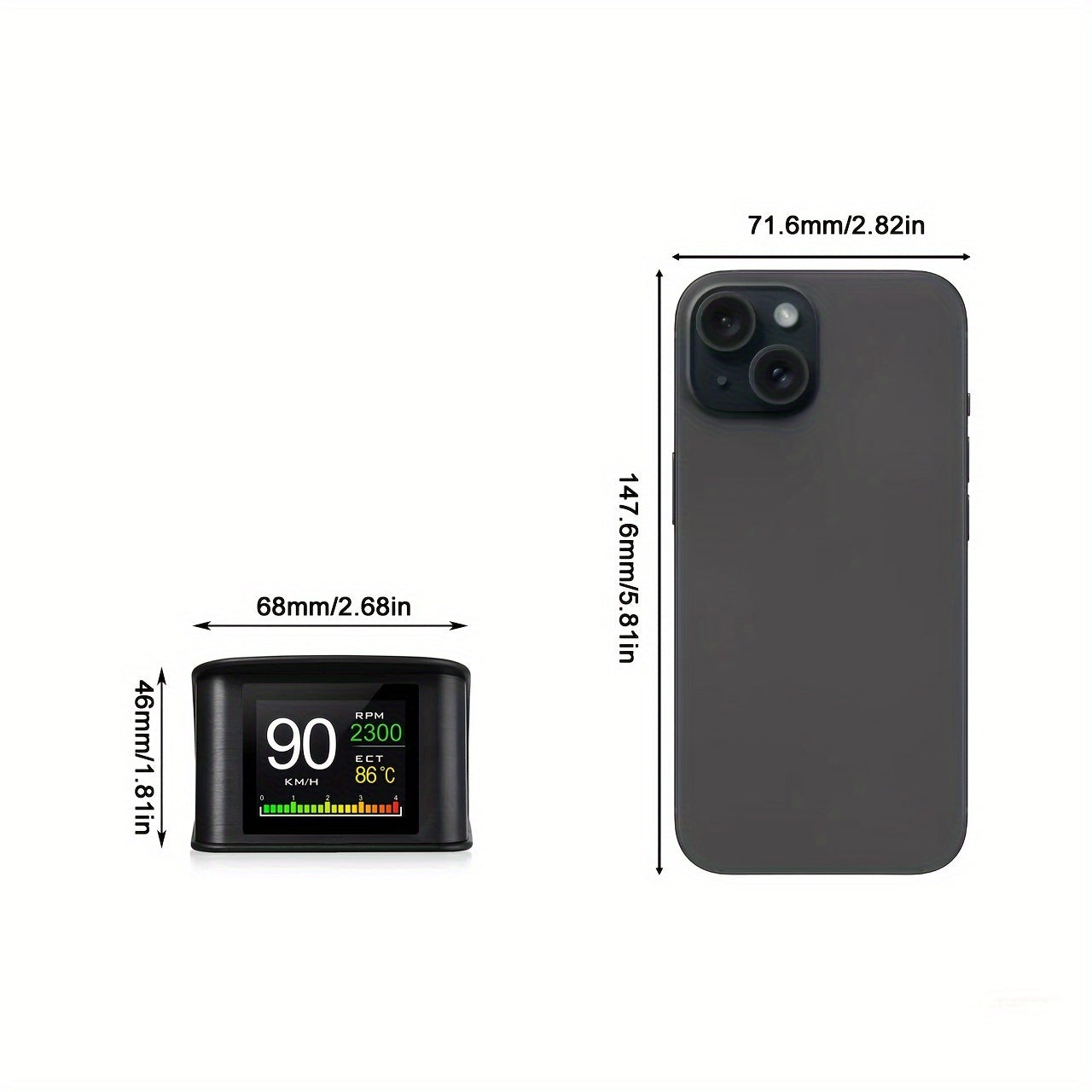 Universal Car HUD Speedometer Display OBD Digital Overspeed Alarm