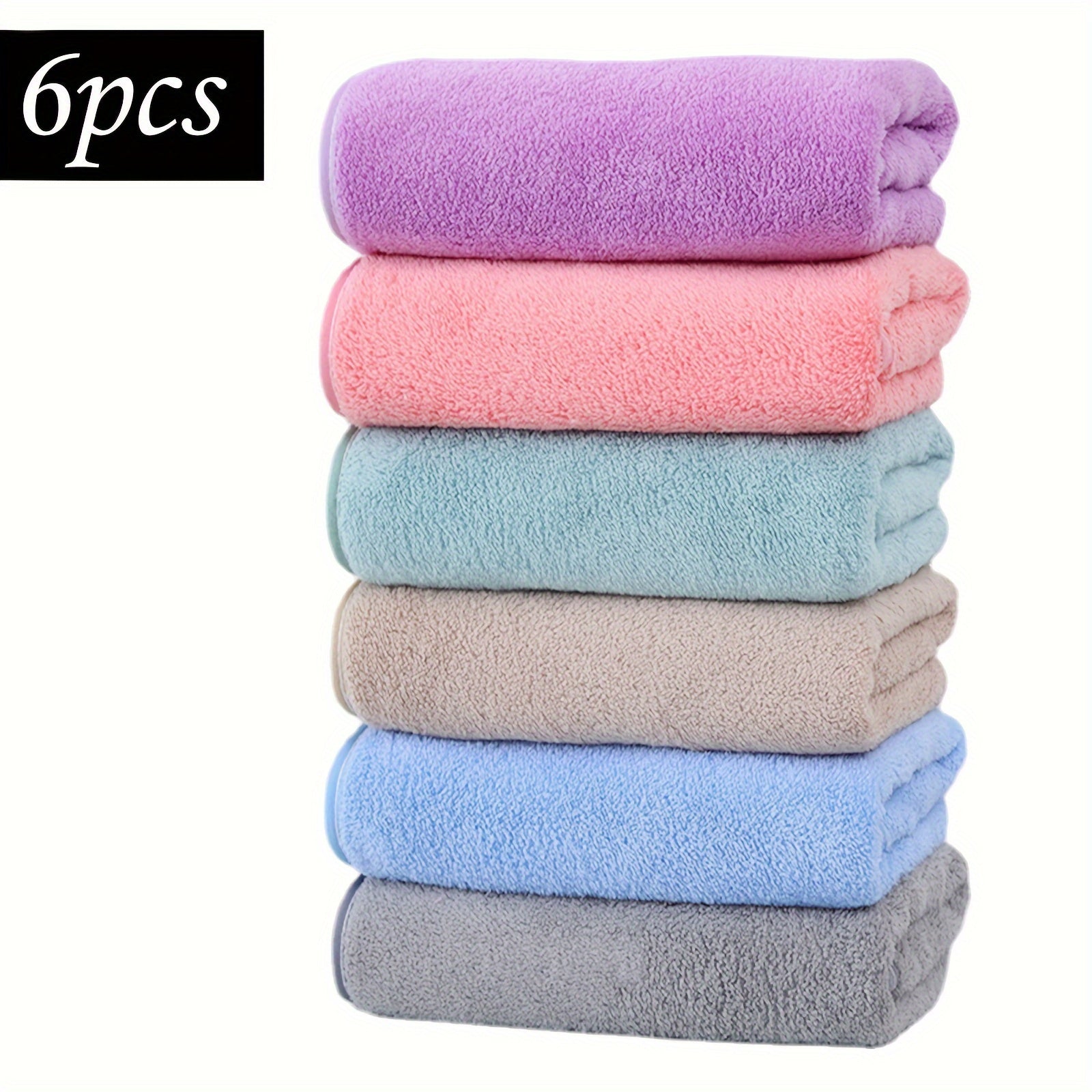 Juego de 6 toallas de mano de microfibra absorbentes, de secado rápido, ligeras, 34.8x74.9cm