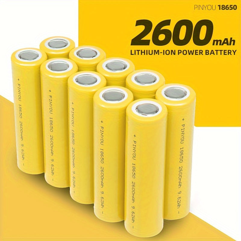 18650 Lithium Batareya 2600mAh 5C chiqarish Qayta tiklanadigan quvvat elementi