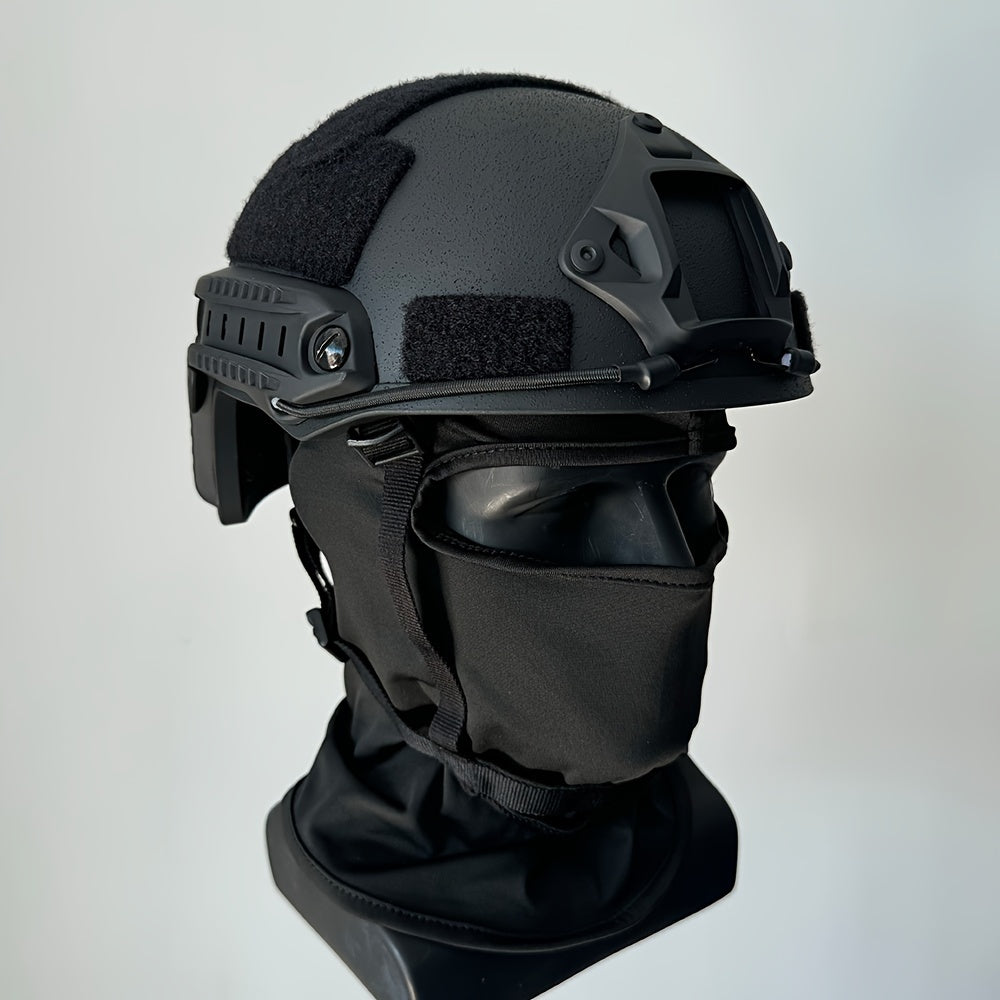 Fiberglass Tactical Helmet with Accessory Rails Adjustable Straps for Training and Adventure Gear