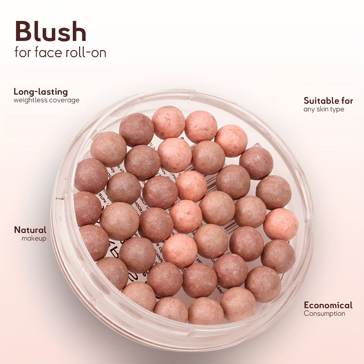 Pink Roller Blush Rich Texture Glossy Matte Compact Makeup for cheeks