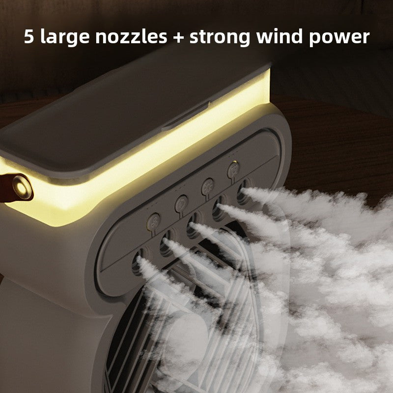 USB Desktop Cooling Fan with Humidifier and Spray Function for Home Office
