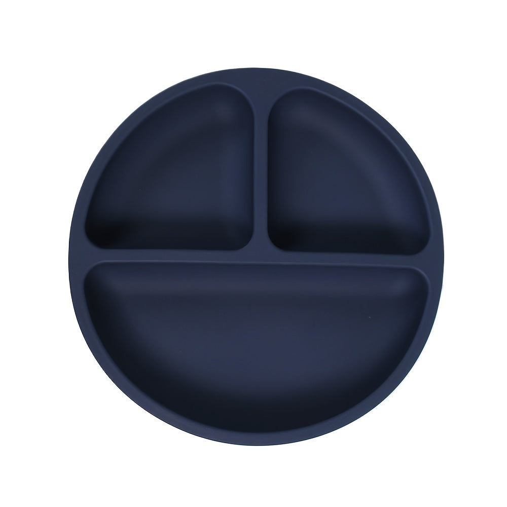 Baby Silicone Suction Plate with Divided Design and Lid for Babies Dinner