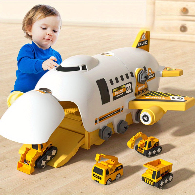 Kids' Toy Airplane Track Set for Ages 3 Plus with Transforming Features and Mixed Colors