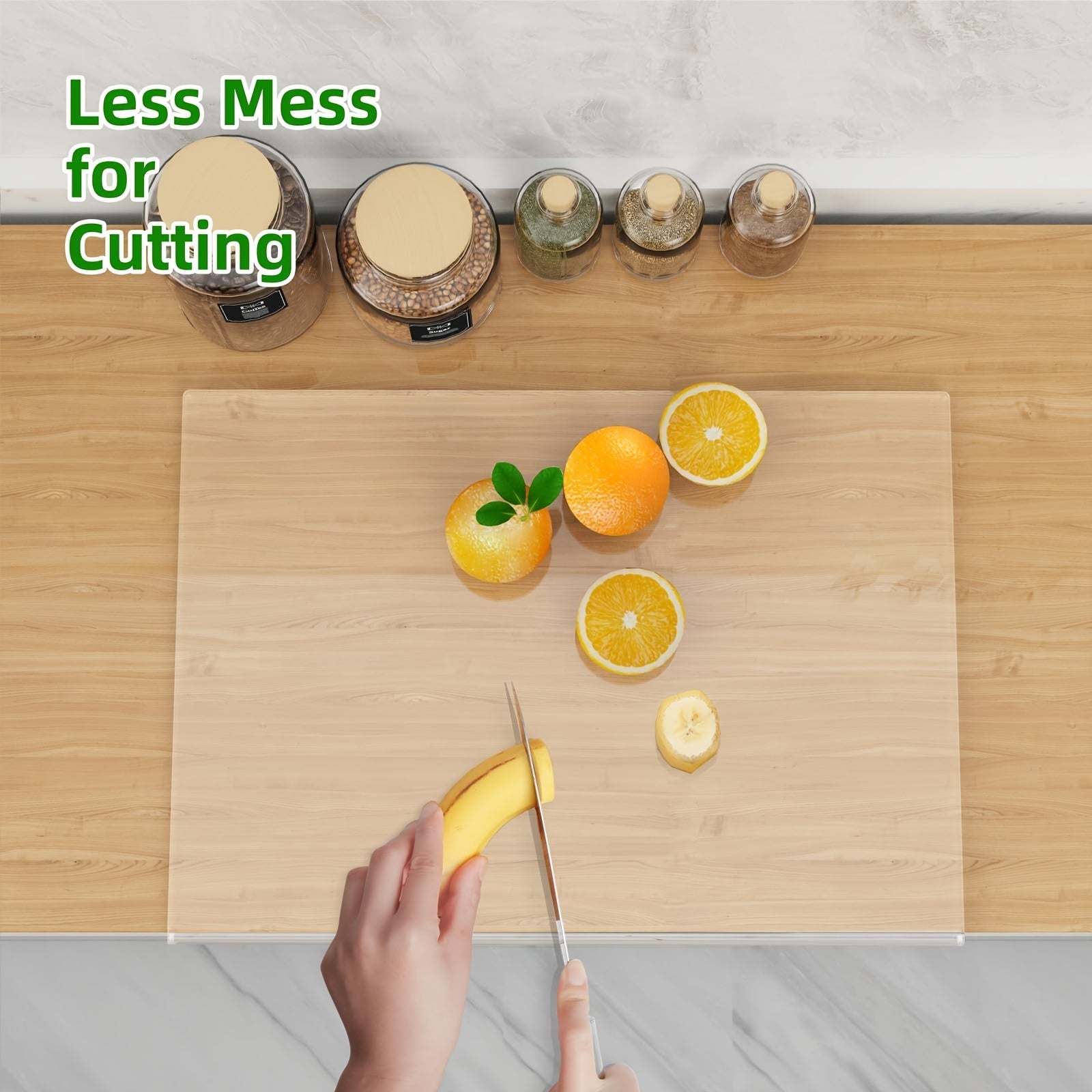 Acrylic Cutting Boards Set Non-Slip Transparent Kitchen Countertop Protectors