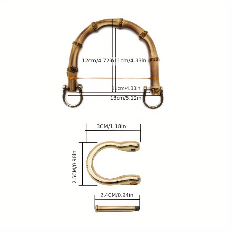 Bamboo Handle Rings for Handbags and Luggage, Handmade Wooden Accessories