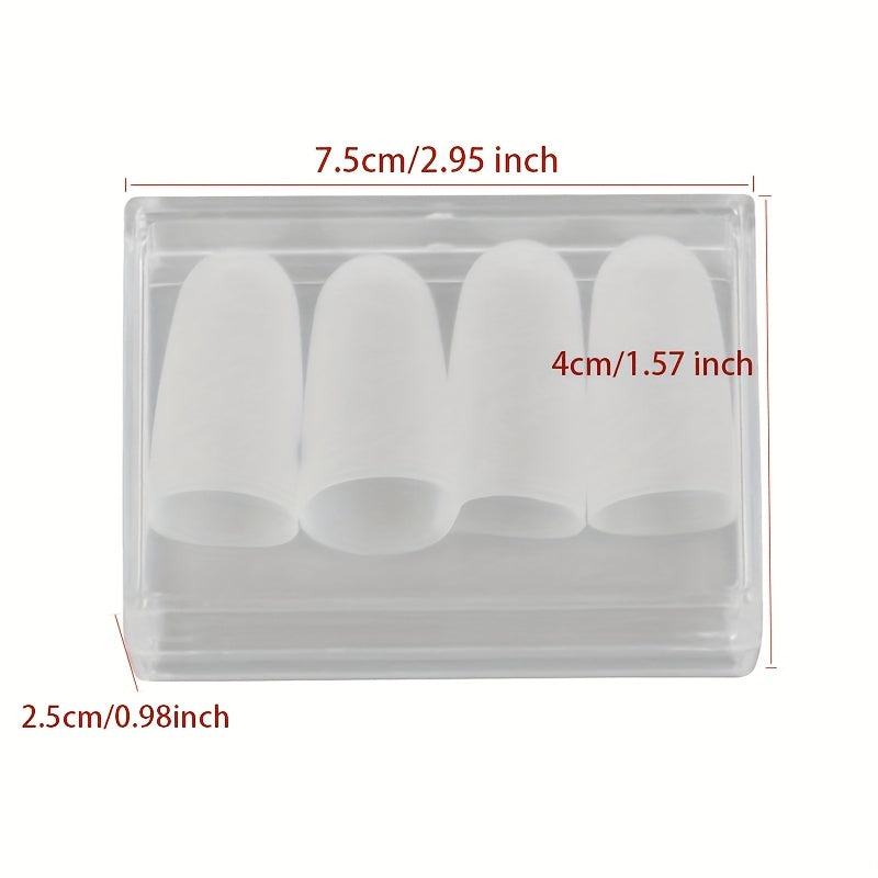 Protectores de dedos de silicona para guitarra blancos, antideslizantes, set de 4