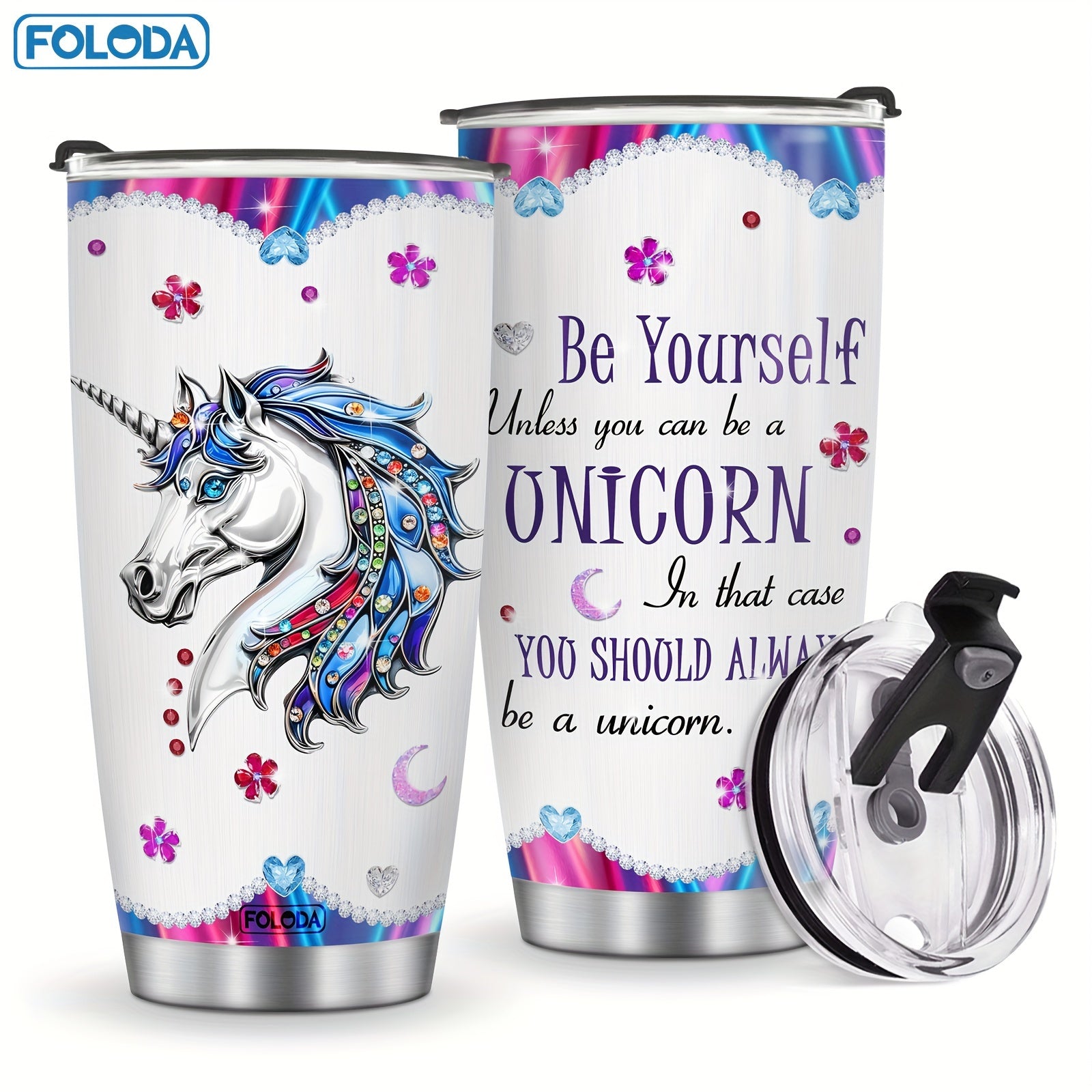 Unicorn Tumbler for Women with Funny Saying 20oz Reusable Drinkware