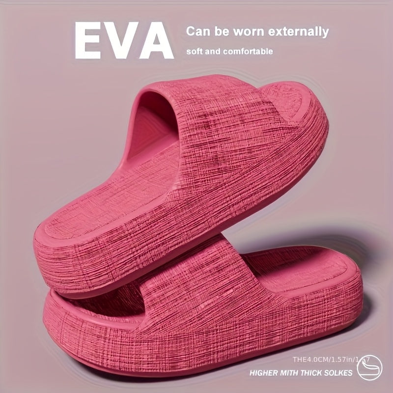 Unisex EVA Non-Slip Slippers Minimalist Striped House and Beach Shoes