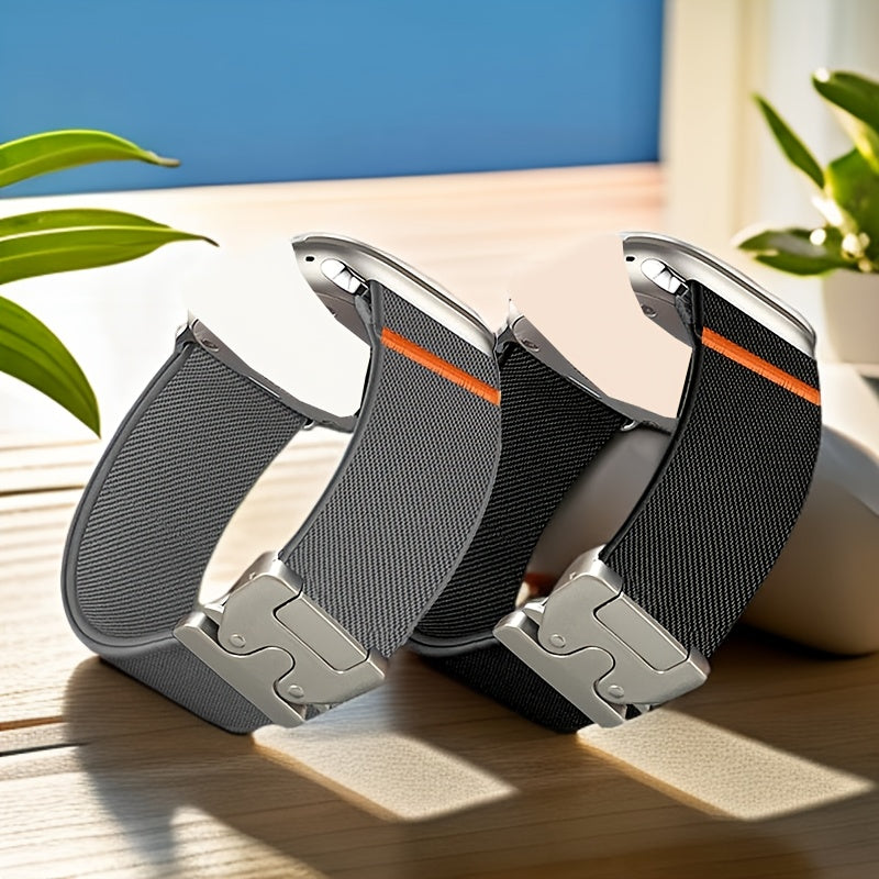 Elastic Nylon Loop Band for Apple Watch 38mm-49mm Non-Water Resistant Polyamide Strap for Men Women