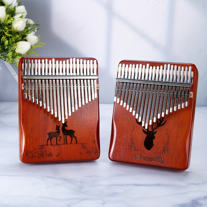Kalimba de 17 tonos para pulgar para principiantes con barra de sonido de madera y bolsa Amarillo 14+