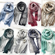 Elegant Light-Colored Cotton Linen Scarf Bohemian Weave for Men Spring Autumn Winter 188x80cm