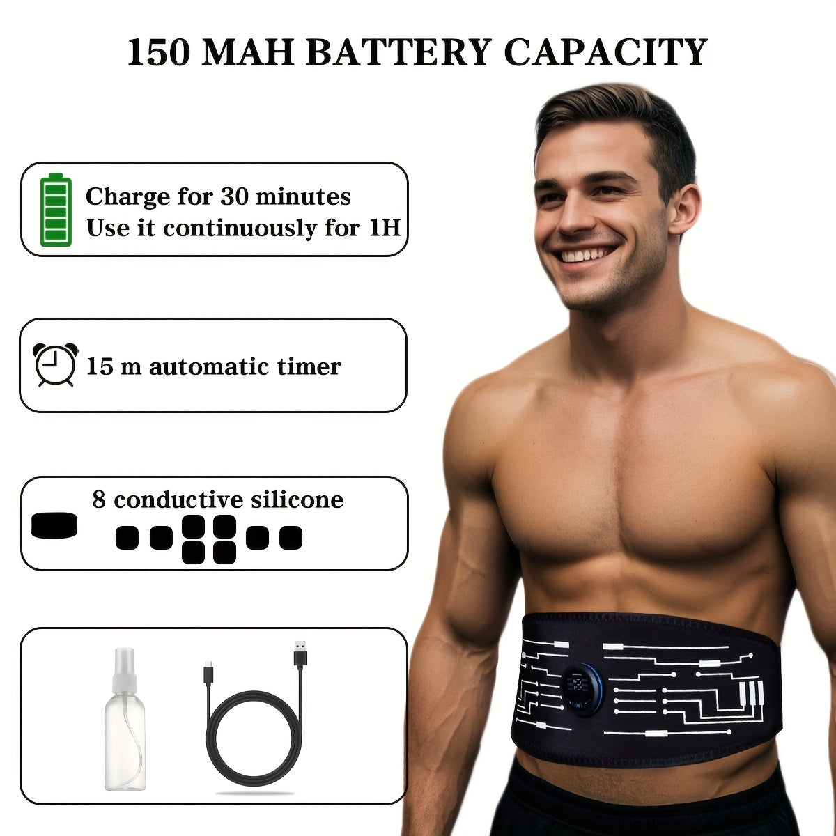 Portable Home Massager with EMS TENS Technology 6 Modes Adjustable Intensity