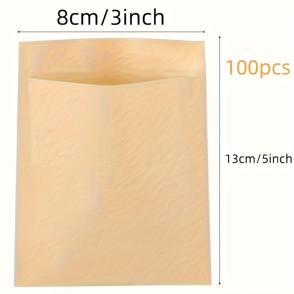 Kraft Paper Bags Pack of 50/100 Food Grade Square Oil-Proof for Snacks Biscuits