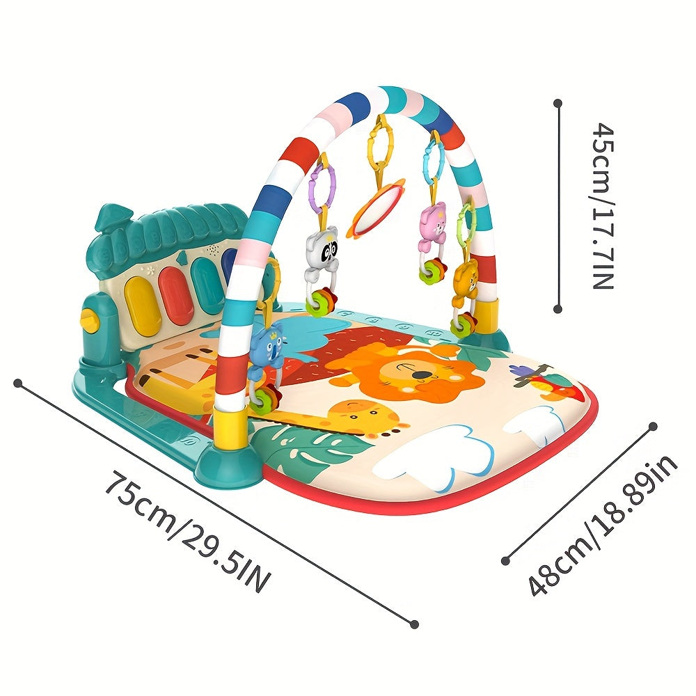Yangi tug'ilgan chaqaloqlar uchun pianino faoliyat gymi va qorni vaqt uchun pad bilan bolalar o'yin matosi
