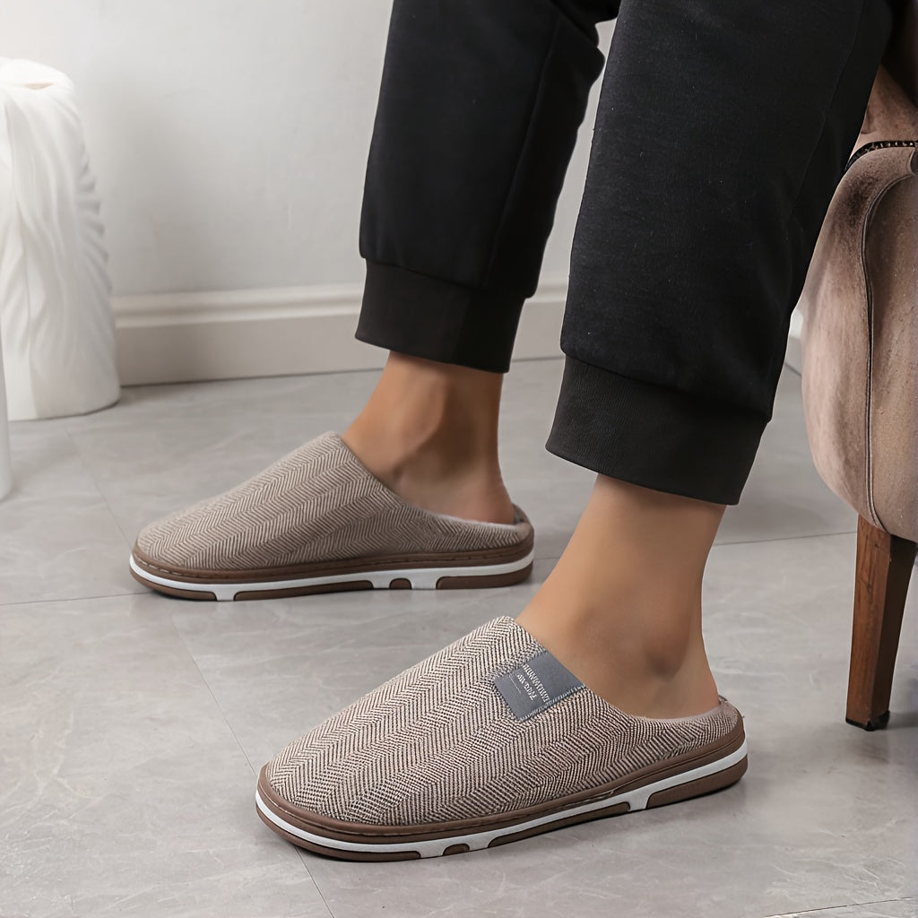 Unisex Plush Slippers Indoor House Slip-On Warm Thick Sole