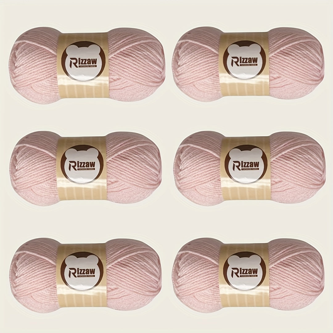 6 Pieces of 50g Soft Acrylic Yarn for Crocheting and Knitting, Assorted Colors