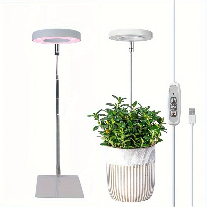 Indoor Plant LED Grow Light with Telescoping Stand Dimming Timer USB Powered