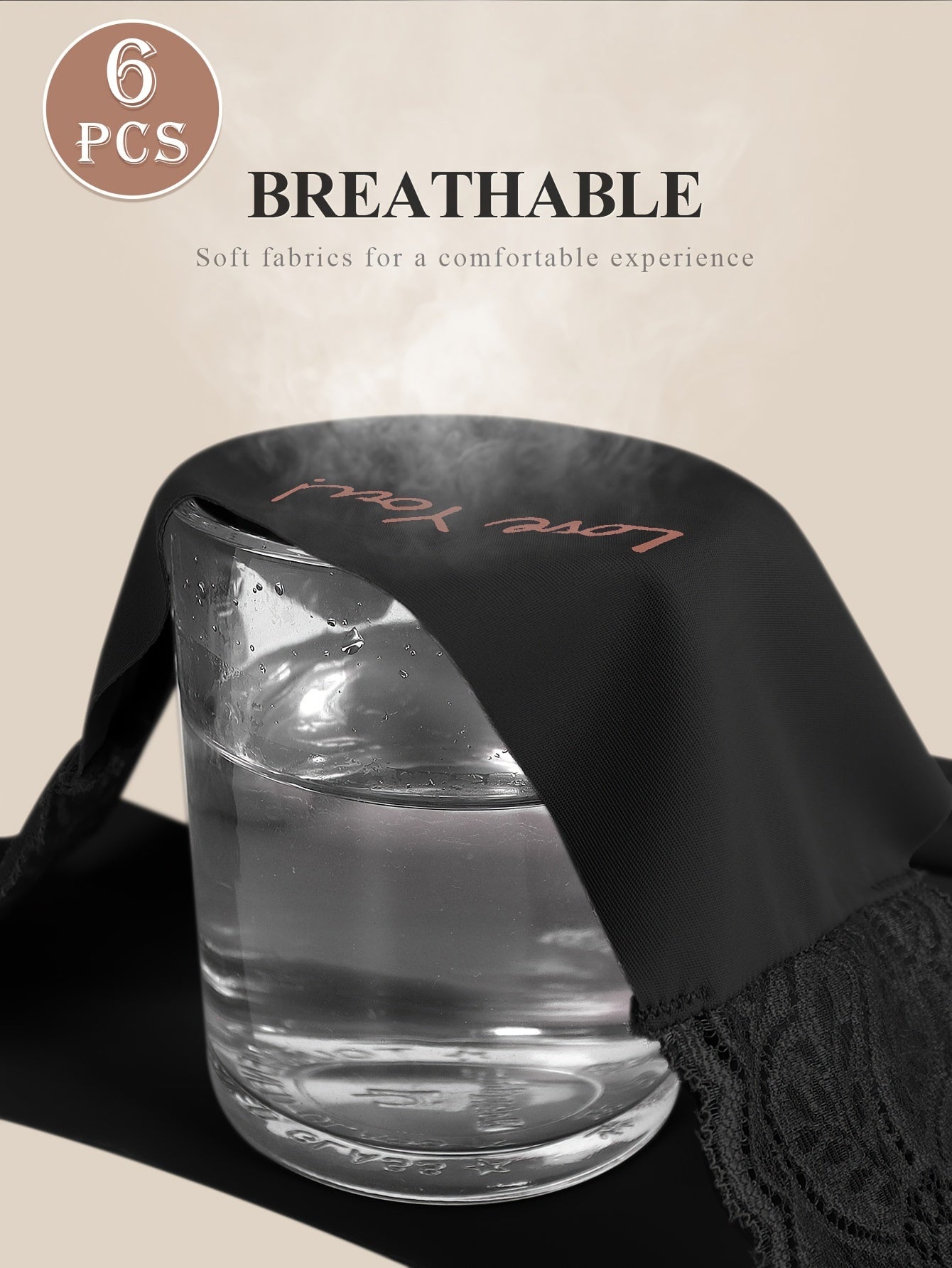 Women's Low-Rise Lace Briefs Six-Pack Solid Colors Nylon Elastane Sexy