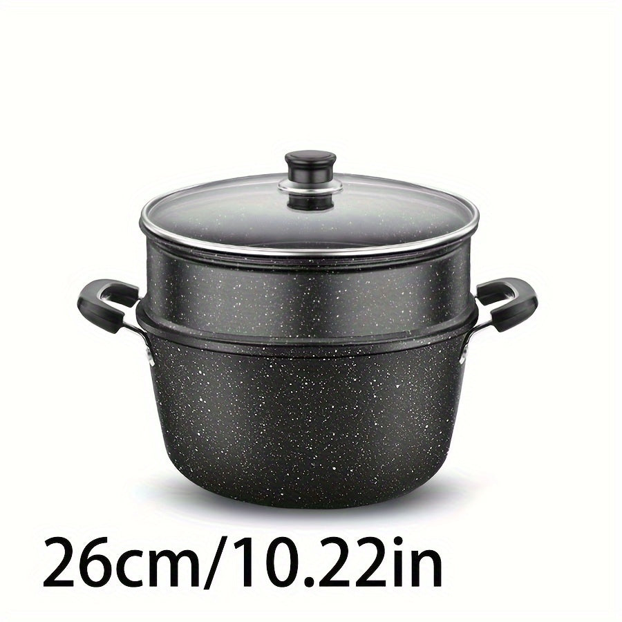 Cast Iron Non-Stick Soup Pot with Handle, Large Capacity for Stewing and Cooking