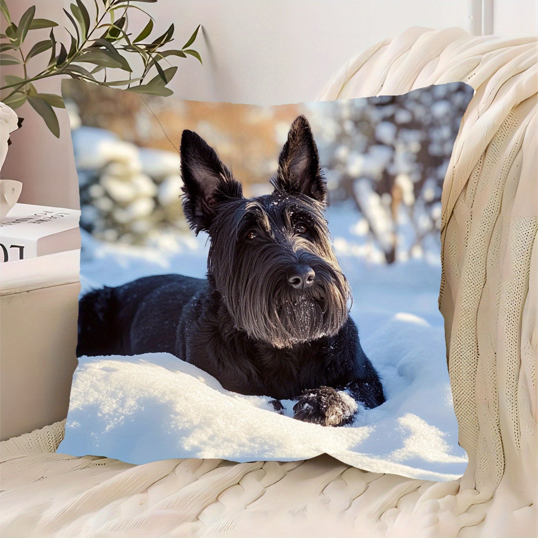 Dog Throw Blanket Cozy Polyester 45x45 cm Soft Warm Couch Bed Decor