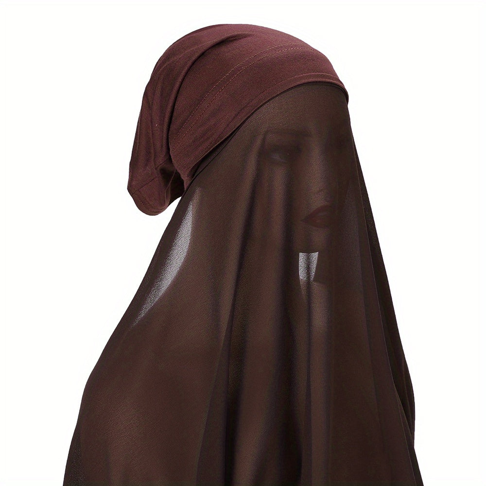 Women's Chiffon Instant Hijab Set with Tube Undercap Lightweight Head Cover