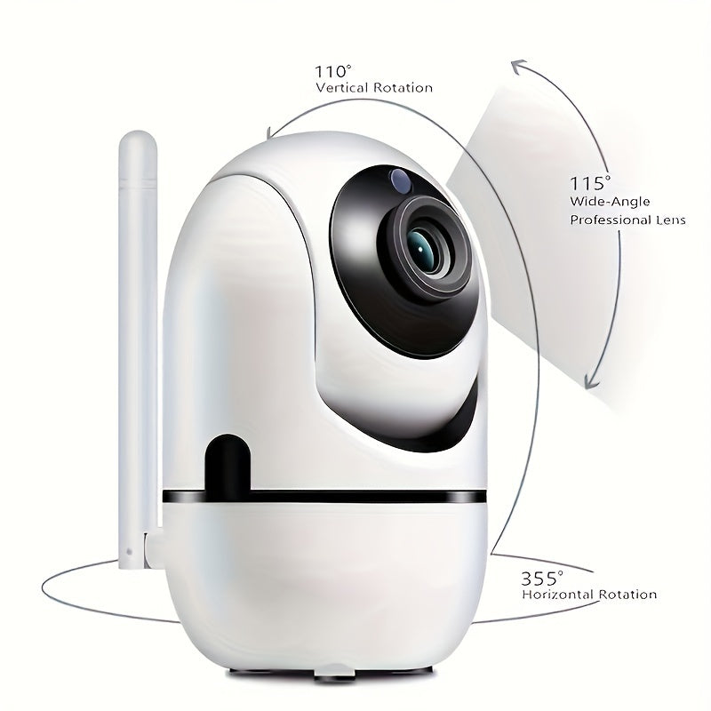 USB Powered Security Camera with 360° PTZ Night Vision Two-Way Audio Motion Tracking