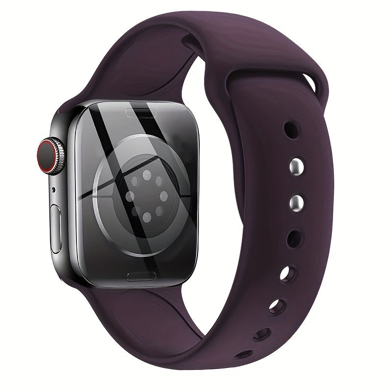 Silicone Sport Watch Band Compatible with Apple Watch Series 1-10 38mm 40mm 41mm 42mm 44mm 45mm 49mm Adjustable Fit