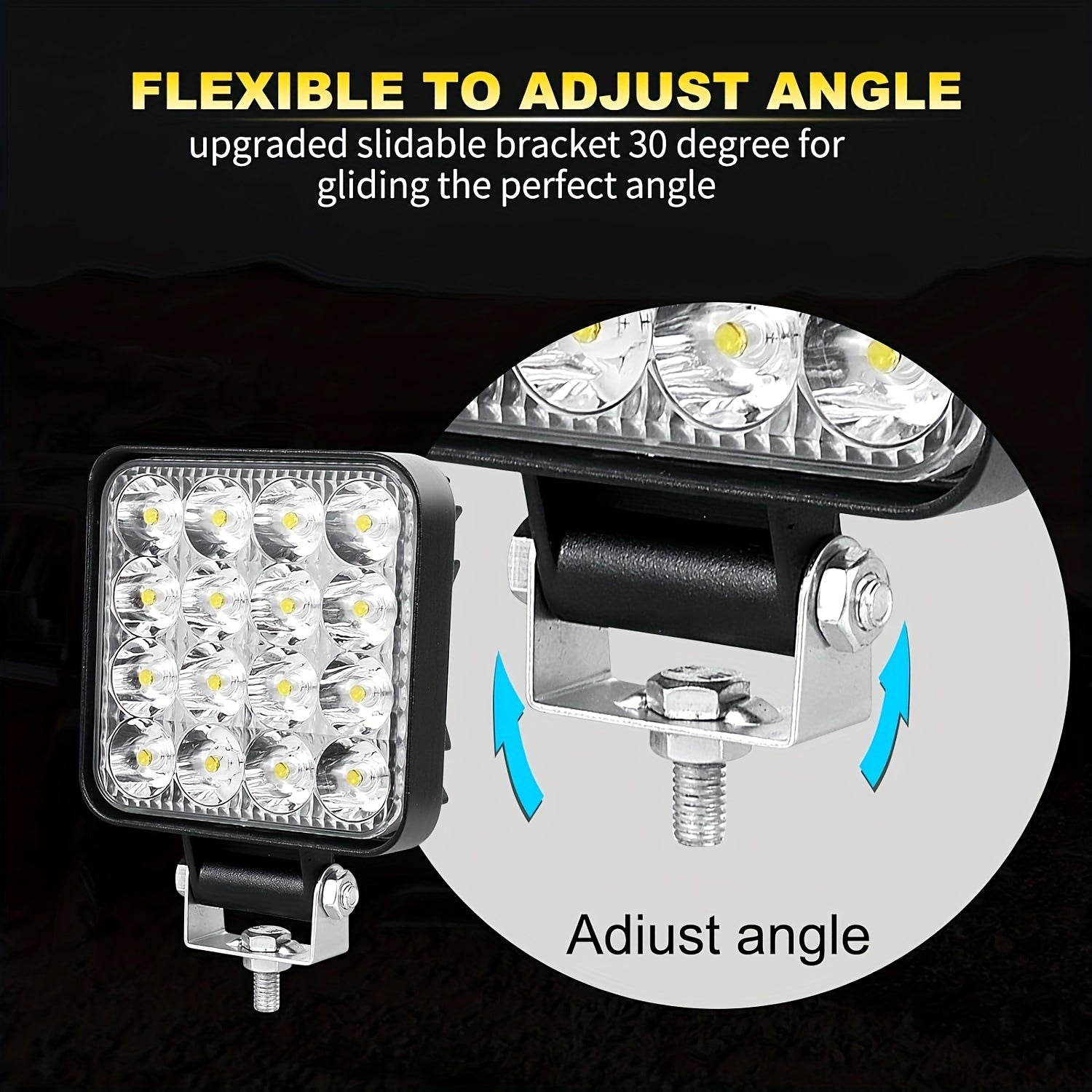 Mini LED Work Light Bar 8.38cm White Off Road Spot Flood for Tractor Truck SUV