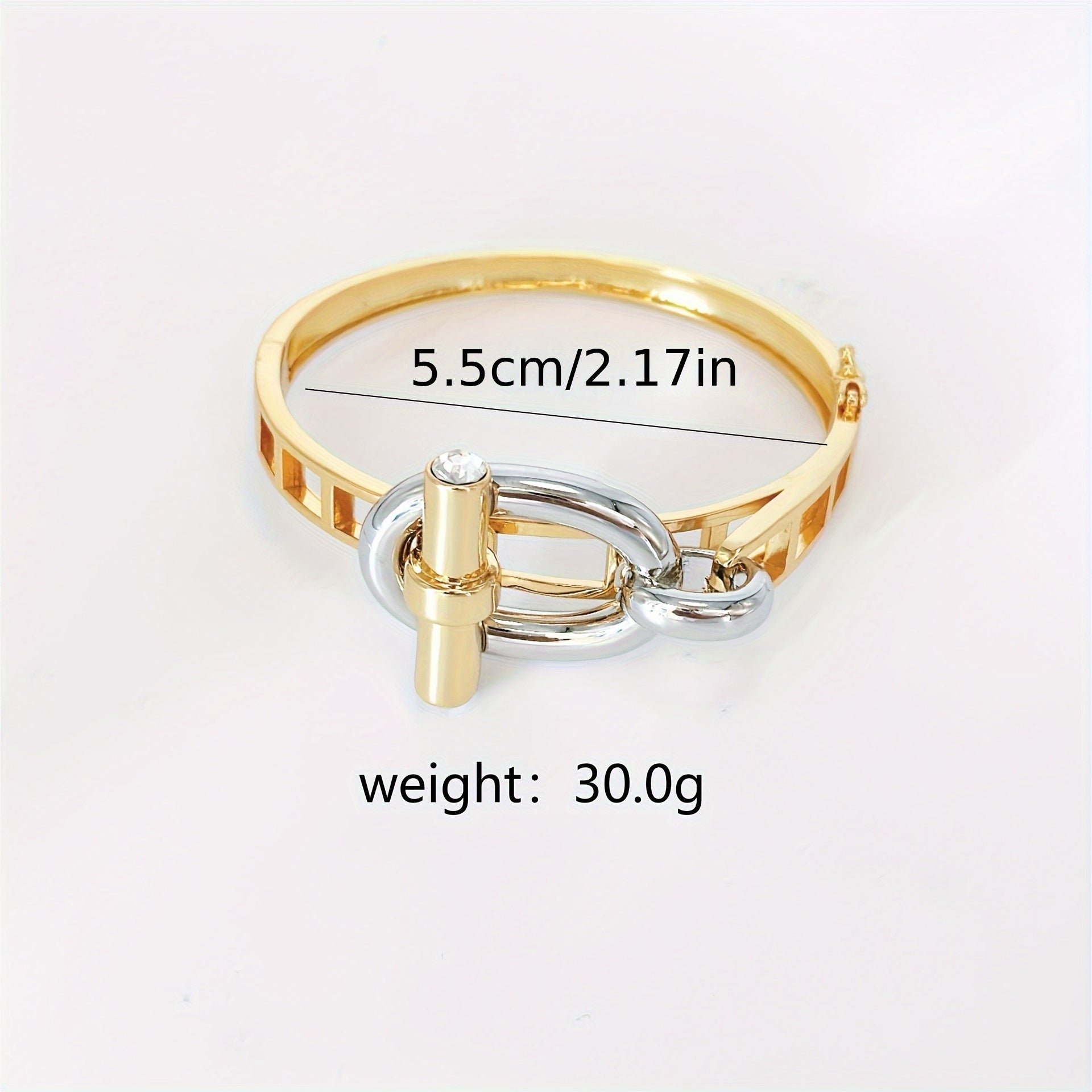 Women's Vintage Style Bangle Stainless Steel with Cubic Zirconia Gold Plated