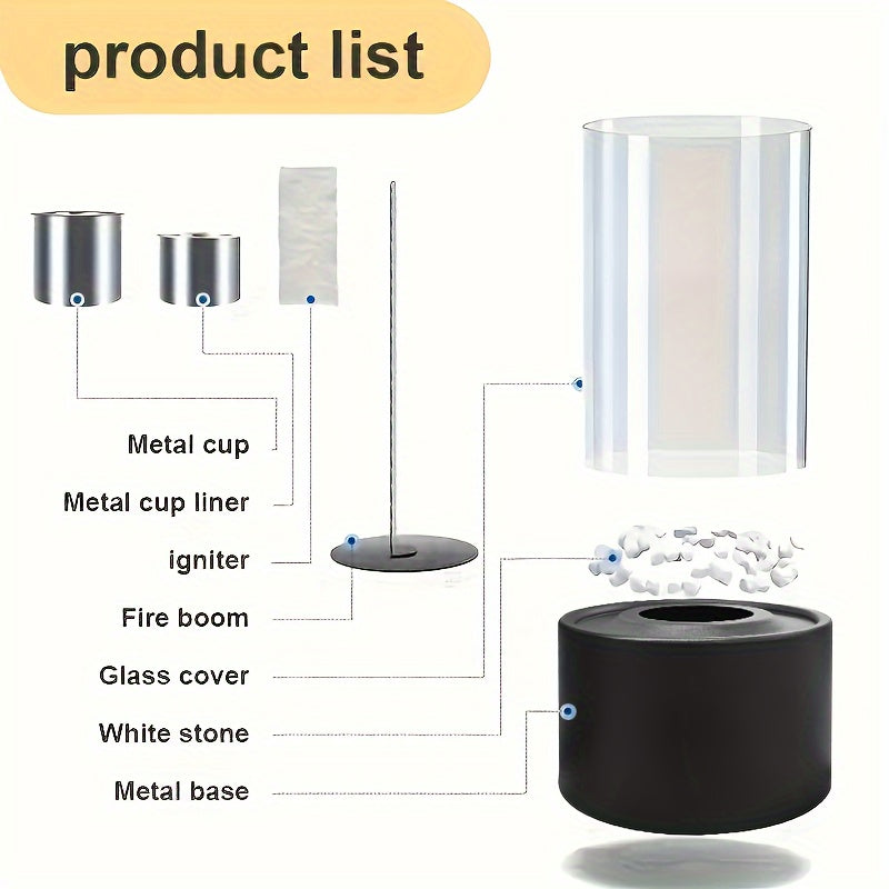 Tabletop Stainless Steel Alcohol Fireplace Lamp for Outdoor and Barbecue Use