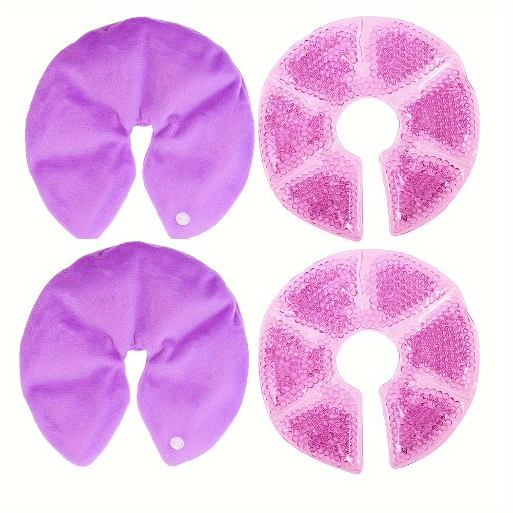 Set of 2 Soft Gel Breast Pads for Pain Relief Swelling and Milk Flow