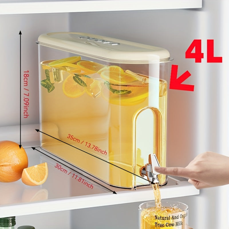 Plastic Beverage Dispenser with Spigot, Large Capacity Cold Drink Pitcher, Fruit Infuser Water Jug