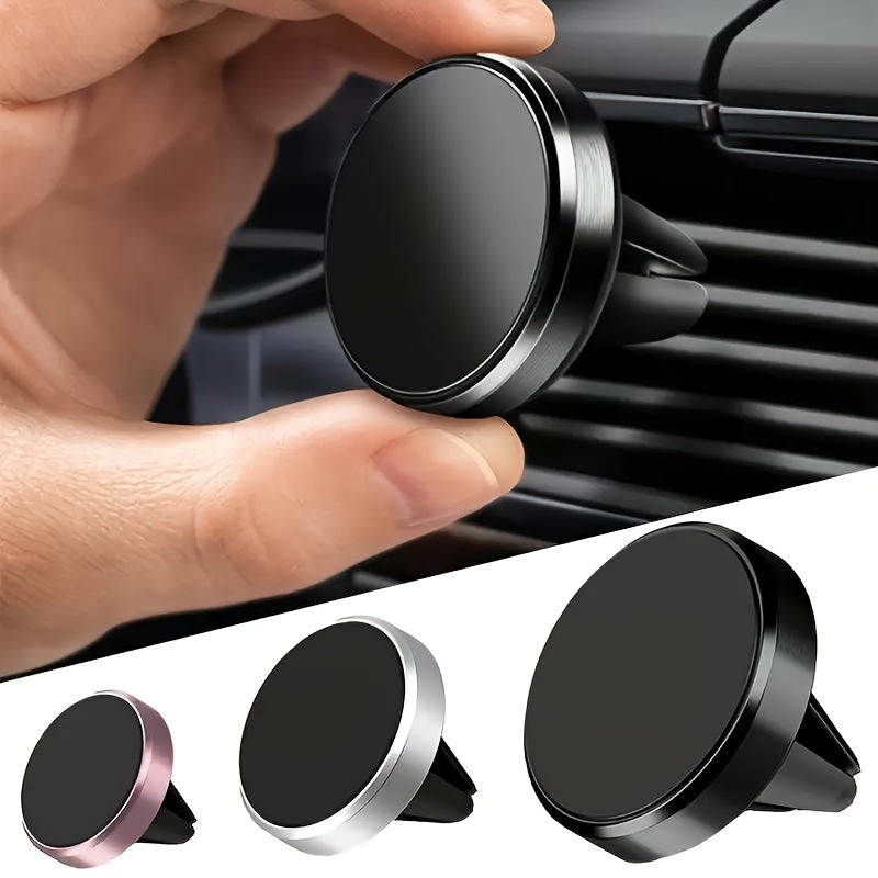 Car Phone Mount Aluminum Alloy Magnetic Holder for Dashboard and Air Vent