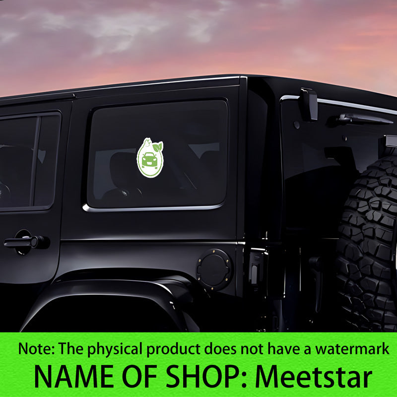 2Pcs Vinyl Decal Stickers for Cars and Laptops Self-Adhesive Weatherproof Green Leaf