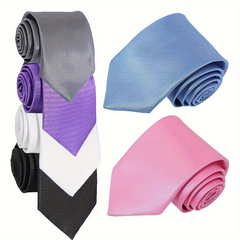 Men's Solid Color Formal Business Tie for Grooms and Occasions